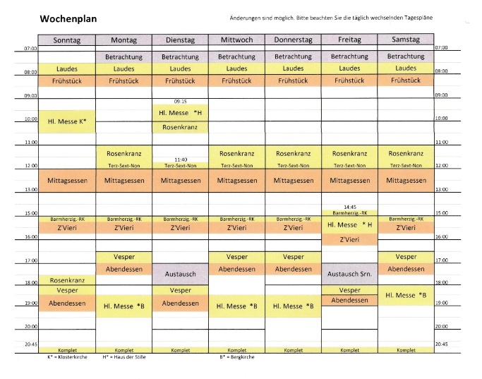 Wochenplan 